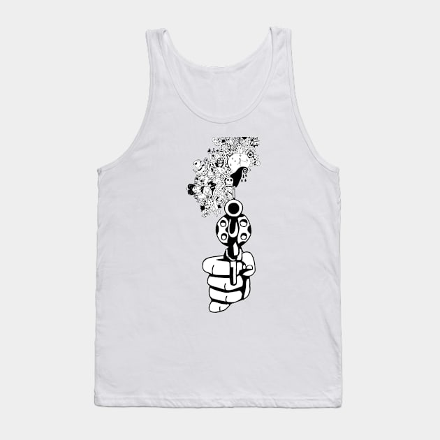 Pew Pew Handgun Pistol Tank Top by melostore